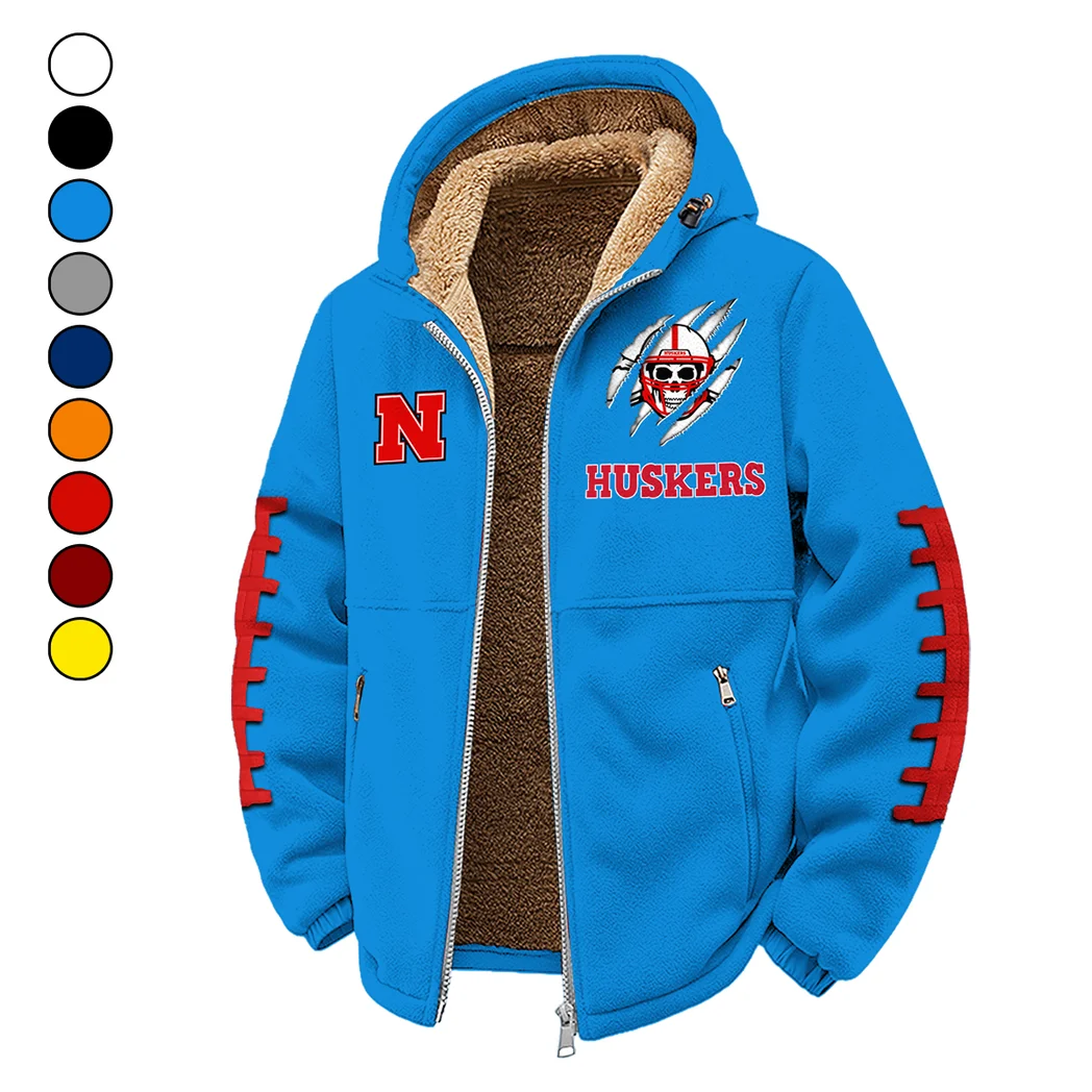 The Scarlet and Cream Winter Fleece Jacket, Warm Core Loft Fleece HVN1445NC - cyan