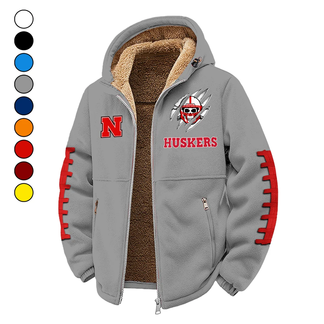 The Scarlet and Cream Winter Fleece Jacket, Warm Core Loft Fleece HVN1445NC - Grey