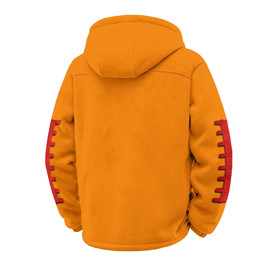 The Scarlet and Cream Winter Fleece Jacket, Warm Core Loft Fleece HVN1445NC - Orange - Image 3