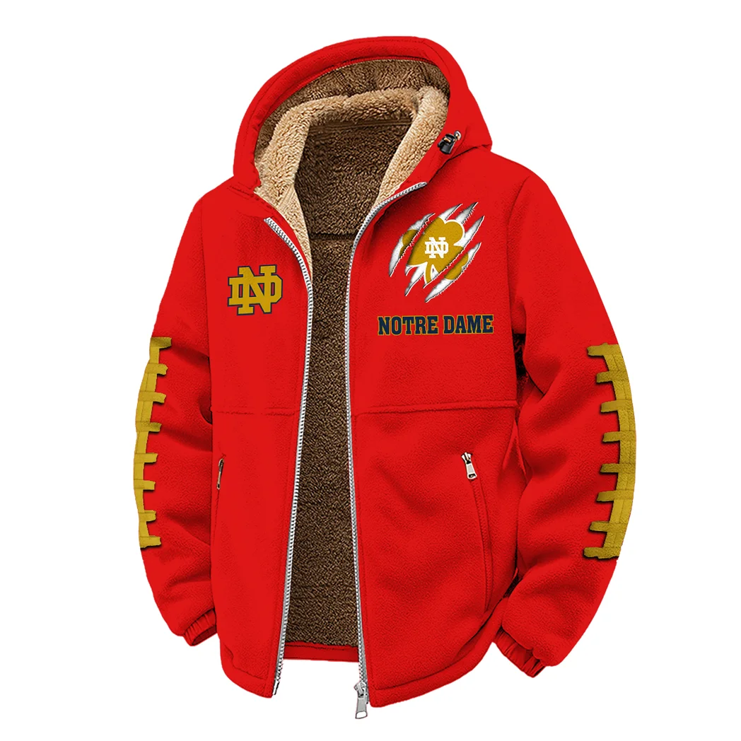 The Irish Pride Winter Fleece Jacket, Sherpa Lined Winter Fleece HVN1445ND - red - Image 2