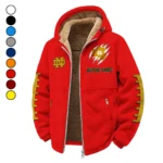 The Irish Pride Winter Fleece Jacket, Sherpa Lined Winter Fleece HVN1445ND - red