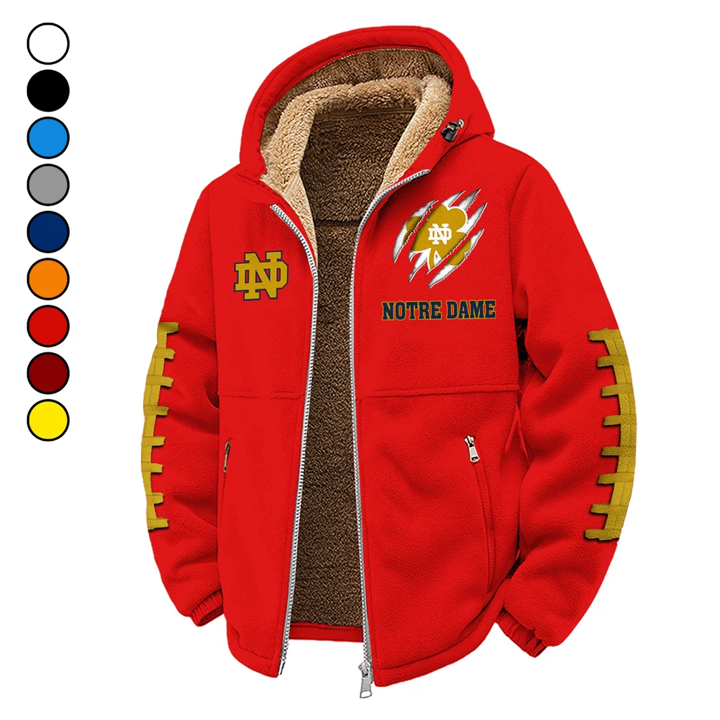 The Irish Pride Winter Fleece Jacket, Sherpa Lined Winter Fleece HVN1445ND - red