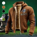 The Navy Pride Fleece-Lined Hooded Jacket, Soft-Touch Thermal Outerwear HVN1445NM - brown