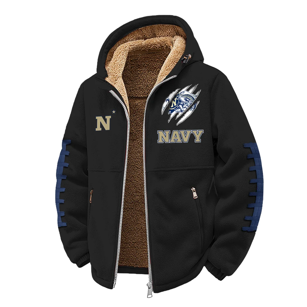 The Navy Pride Winter Fleece Jacket, Technical Mid-Layer Jacket HVN1445NM - Black - Image 2