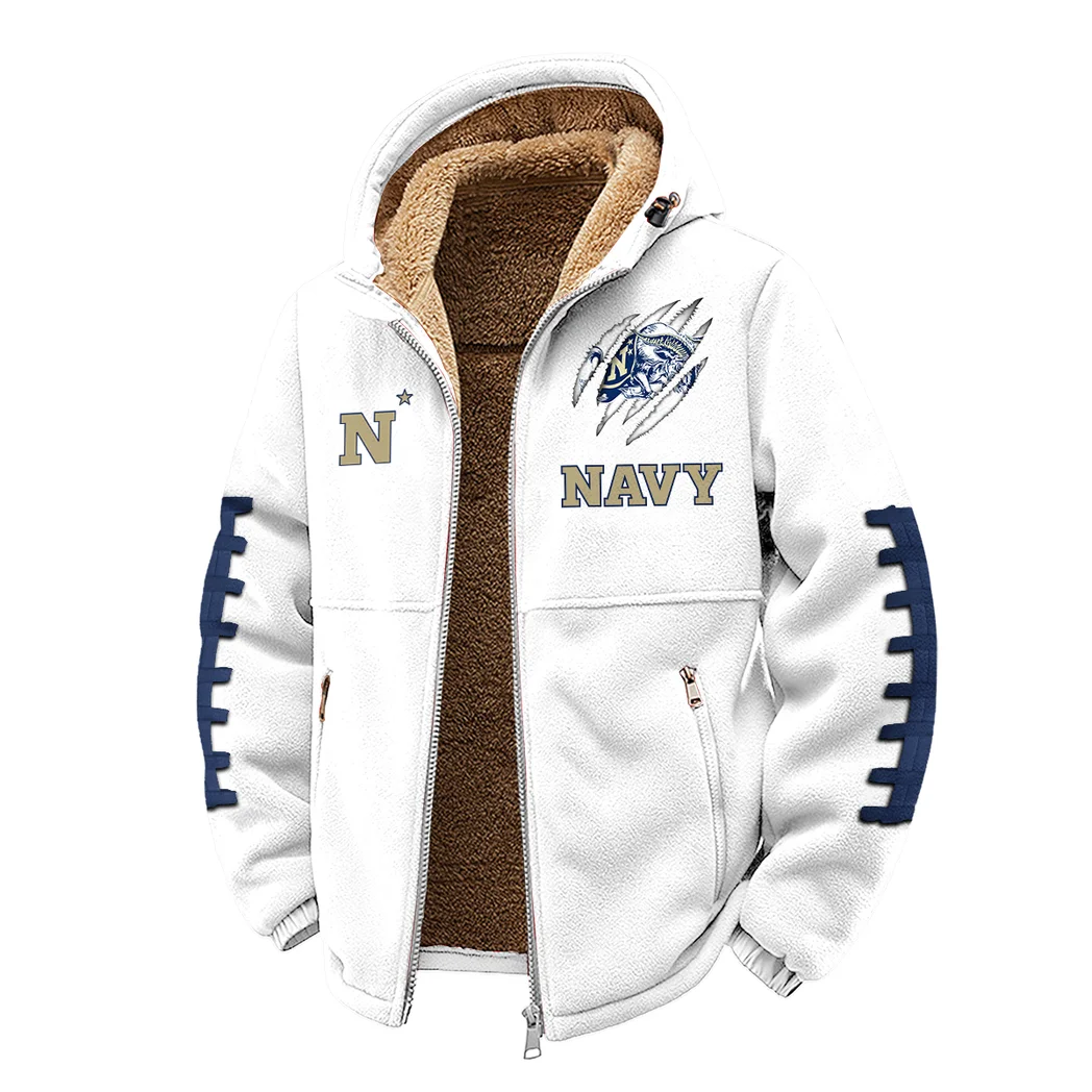 The Navy Pride Winter Fleece Jacket, Technical Mid-Layer Jacket HVN1445NM - White - Image 2