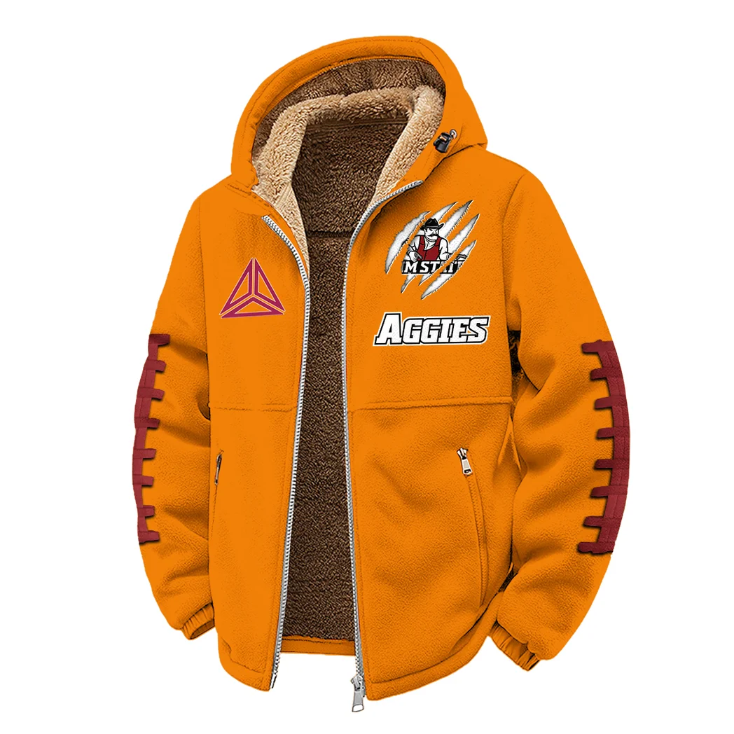 The NMSU Spirit Winter Fleece Jacket, All-Mountain Sport Jacket HVN1445NM - Orange - Image 2