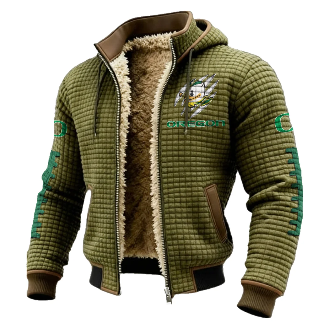 The Duck Elite Fleece-Lined Hooded Jacket, Deep Winter Insulated Hoody HVN1445OD - Green - Image 2