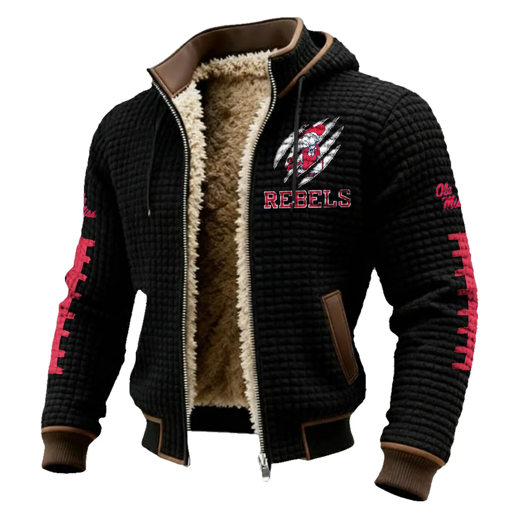 The Landsharks Fleece-Lined Hooded Jacket, Rugged Terrain Fleece Hoody HVN1445OM - Black - Image 2