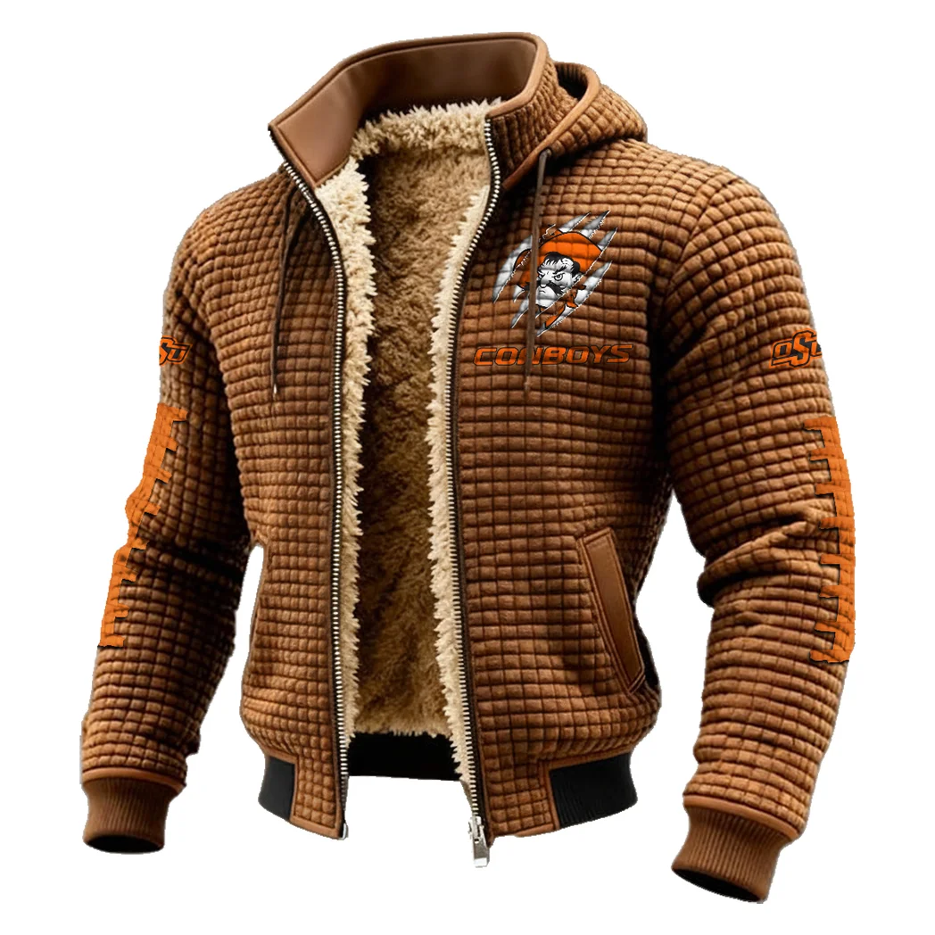 The Cowboy Power Fleece-Lined Hooded Jacket, Brushed Interior Winter Jacket HVN1445OS - brown - Image 2