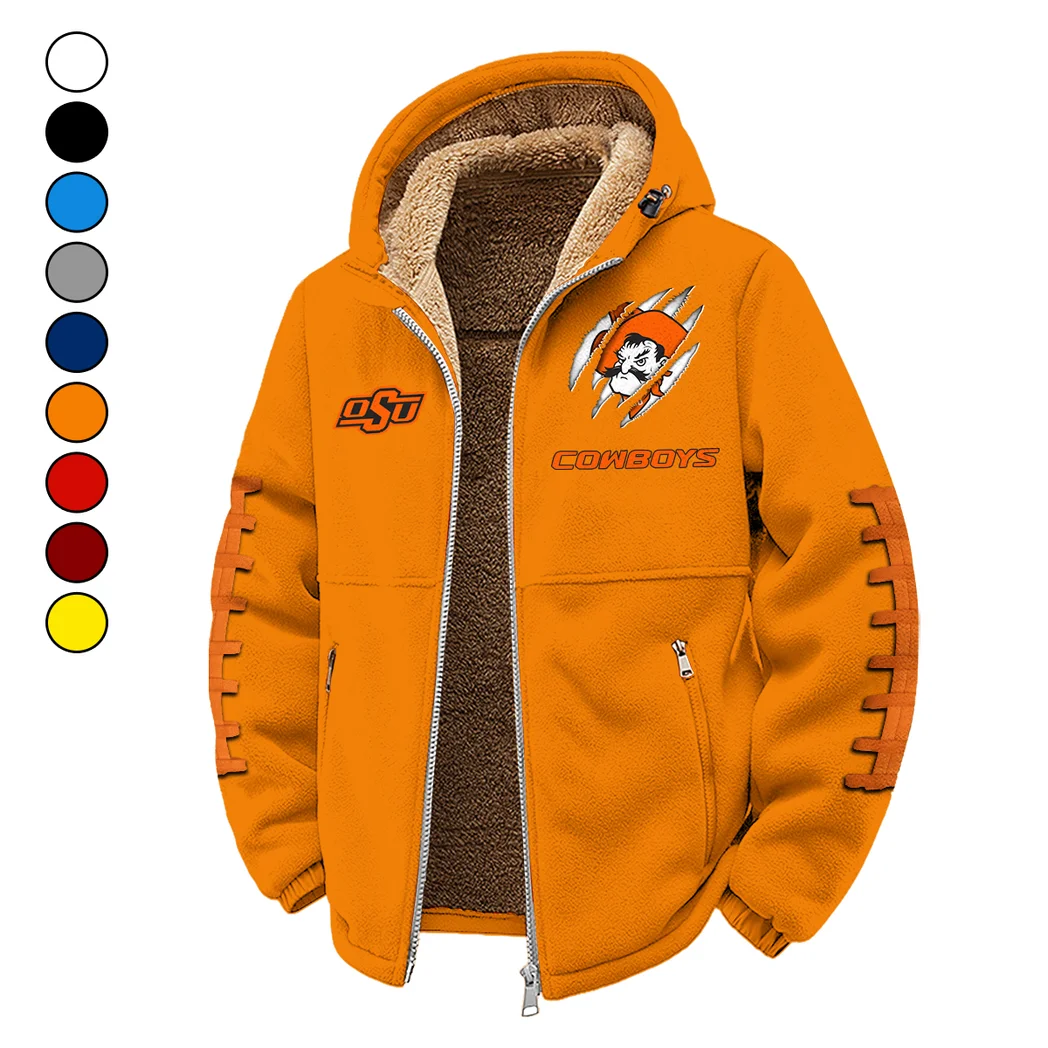 The Cowboy Power Winter Fleece Jacket, Luxe Microfleece Pullover HVN1445OS - Orange