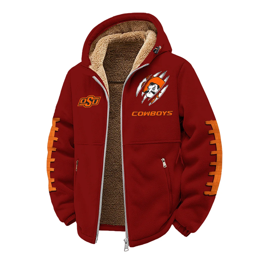 The Cowboy Power Winter Fleece Jacket, Luxe Microfleece Pullover HVN1445OS - Wine - Image 2