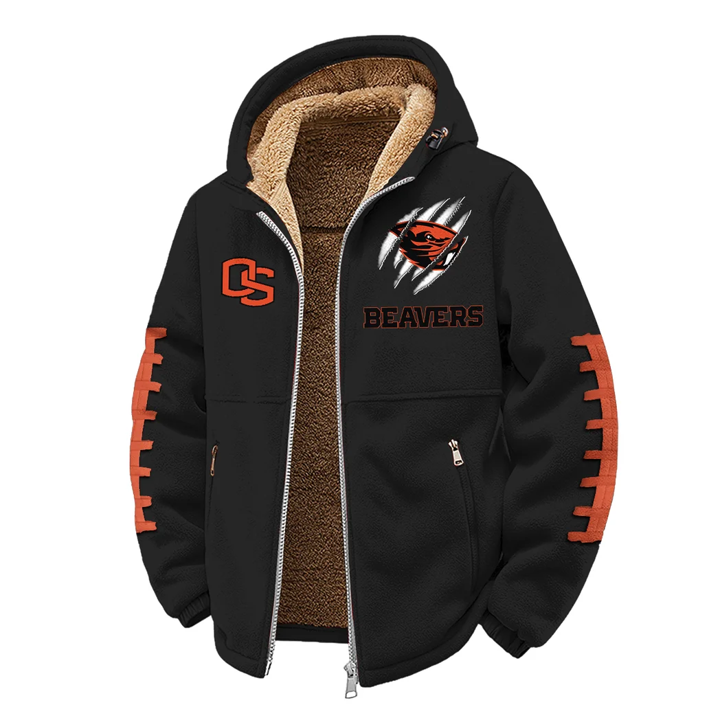The Oregon State Elite Winter Fleece Jacket, Brushed Interior Winter Fleece HVN1445OS - Black - Image 2