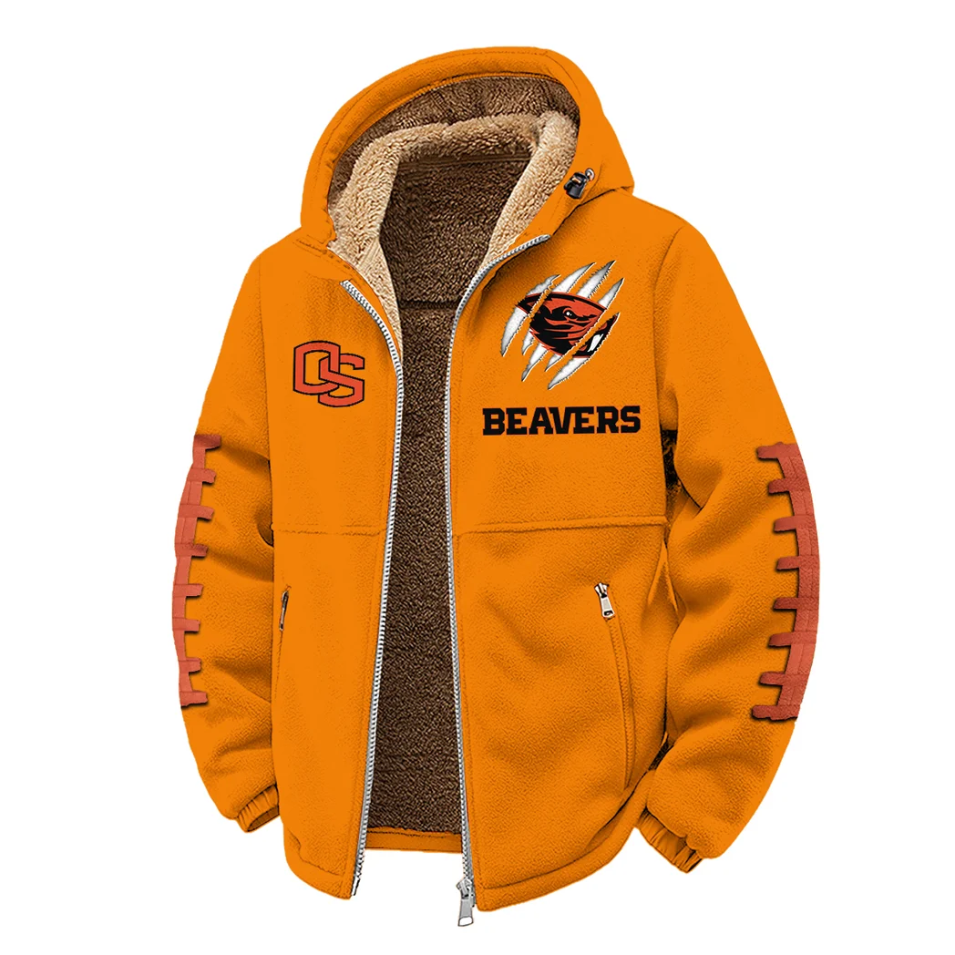 The Oregon State Elite Winter Fleece Jacket, Brushed Interior Winter Fleece HVN1445OS - Orange - Image 2