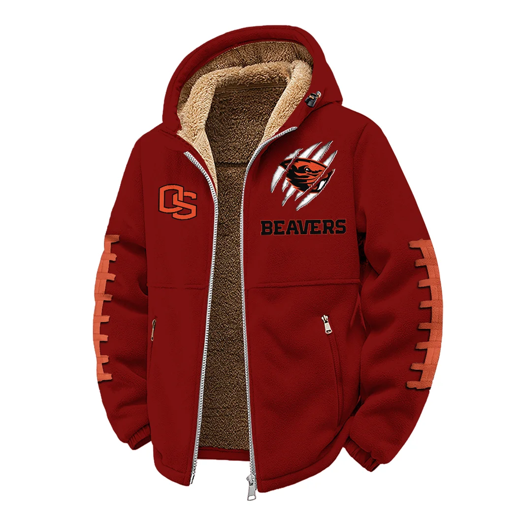 The Oregon State Elite Winter Fleece Jacket, Brushed Interior Winter Fleece HVN1445OS - Wine - Image 2
