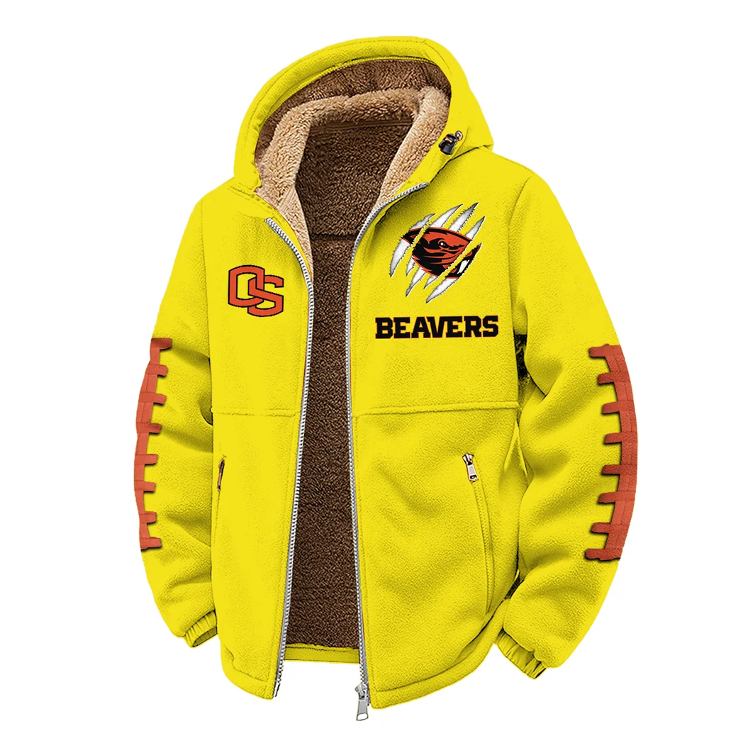 The Oregon State Elite Winter Fleece Jacket, Brushed Interior Winter Fleece HVN1445OS - Yellow - Image 2