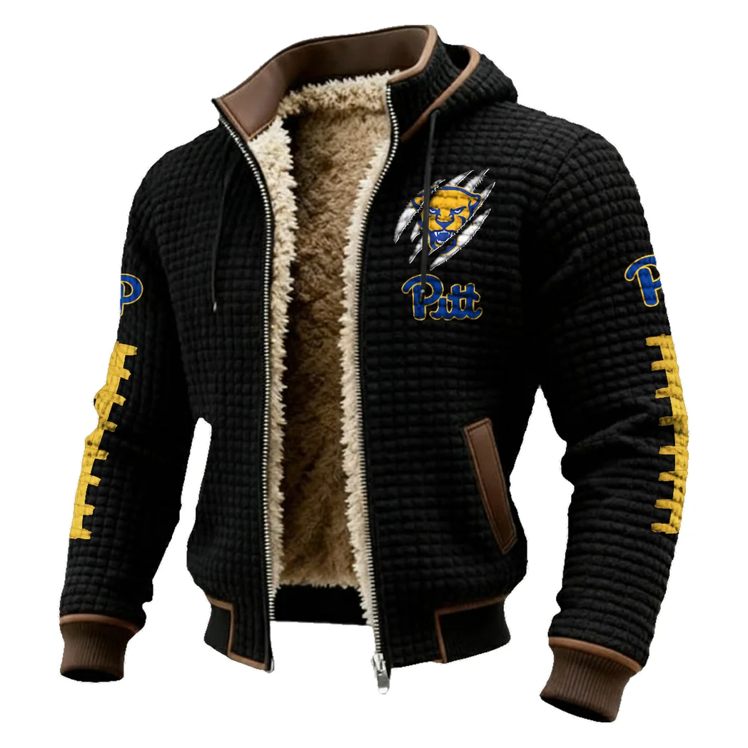 The Panther Elite Fleece-Lined Hooded Jacket, Premium Bonded Fleece Jacket HVN1445PP - Black - Image 2