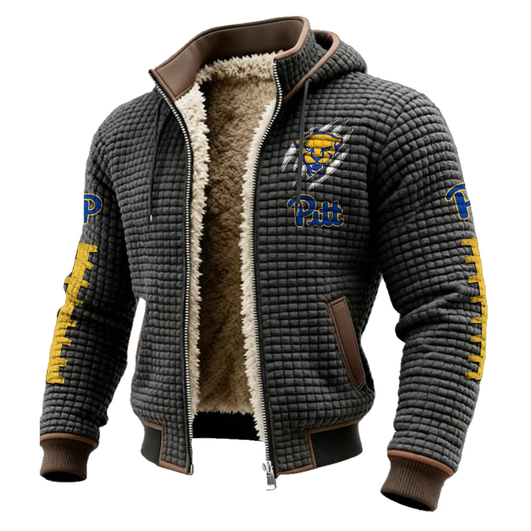 The Panther Elite Fleece-Lined Hooded Jacket, Premium Bonded Fleece Jacket HVN1445PP - Grey - Image 2