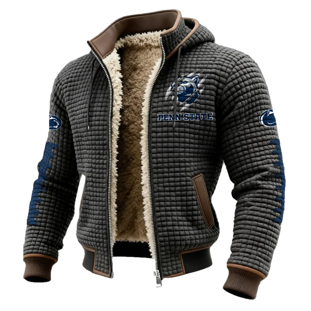 The Lions Fleece-Lined Hooded Jacket, Breathable Warmth Sport Jacket HVN1445PS - Grey - Image 2