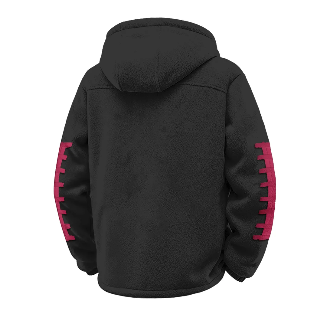 The Stanford Spirit Winter Fleece Jacket, Sherpa Lined Winter Fleece HVN1445SC - Black - Image 3