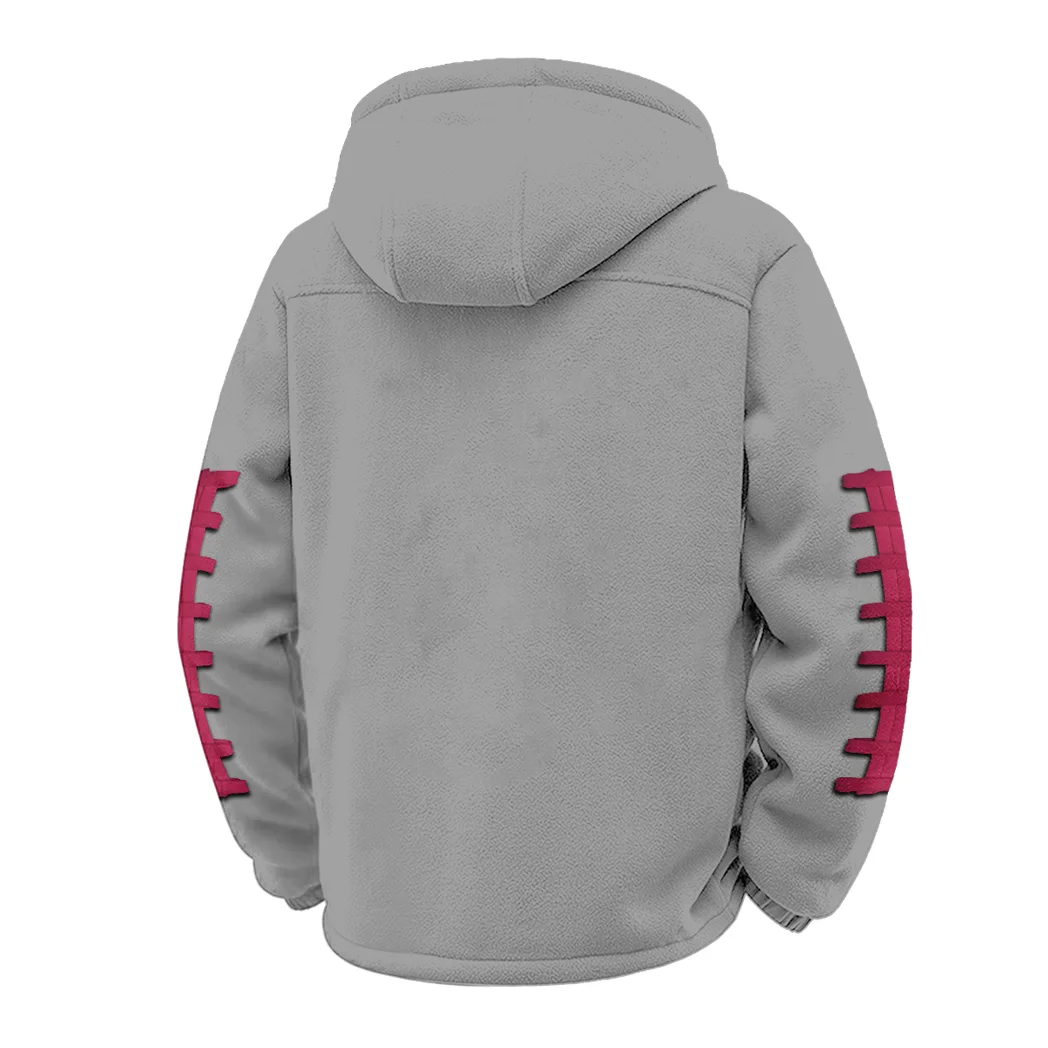 The Stanford Spirit Winter Fleece Jacket, Sherpa Lined Winter Fleece HVN1445SC - Grey - Image 3
