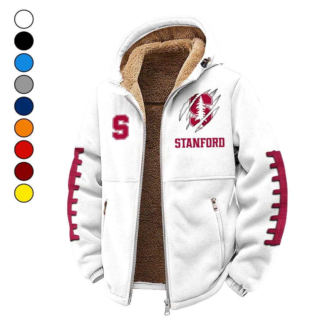 The Stanford Spirit Winter Fleece Jacket, Sherpa Lined Winter Fleece HVN1445SC - White