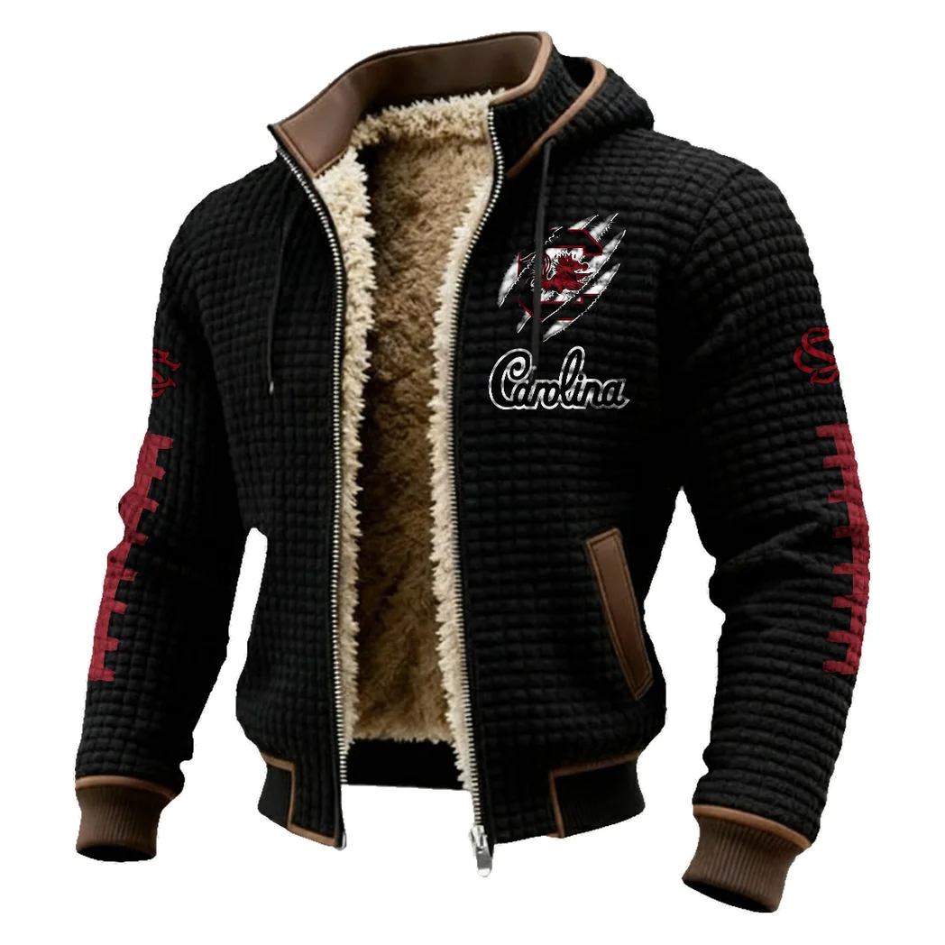 The Carolina Force Fleece-Lined Hooded Jacket, Modern Athletic Hybrid Parka HVN1445SC - Black - Image 2