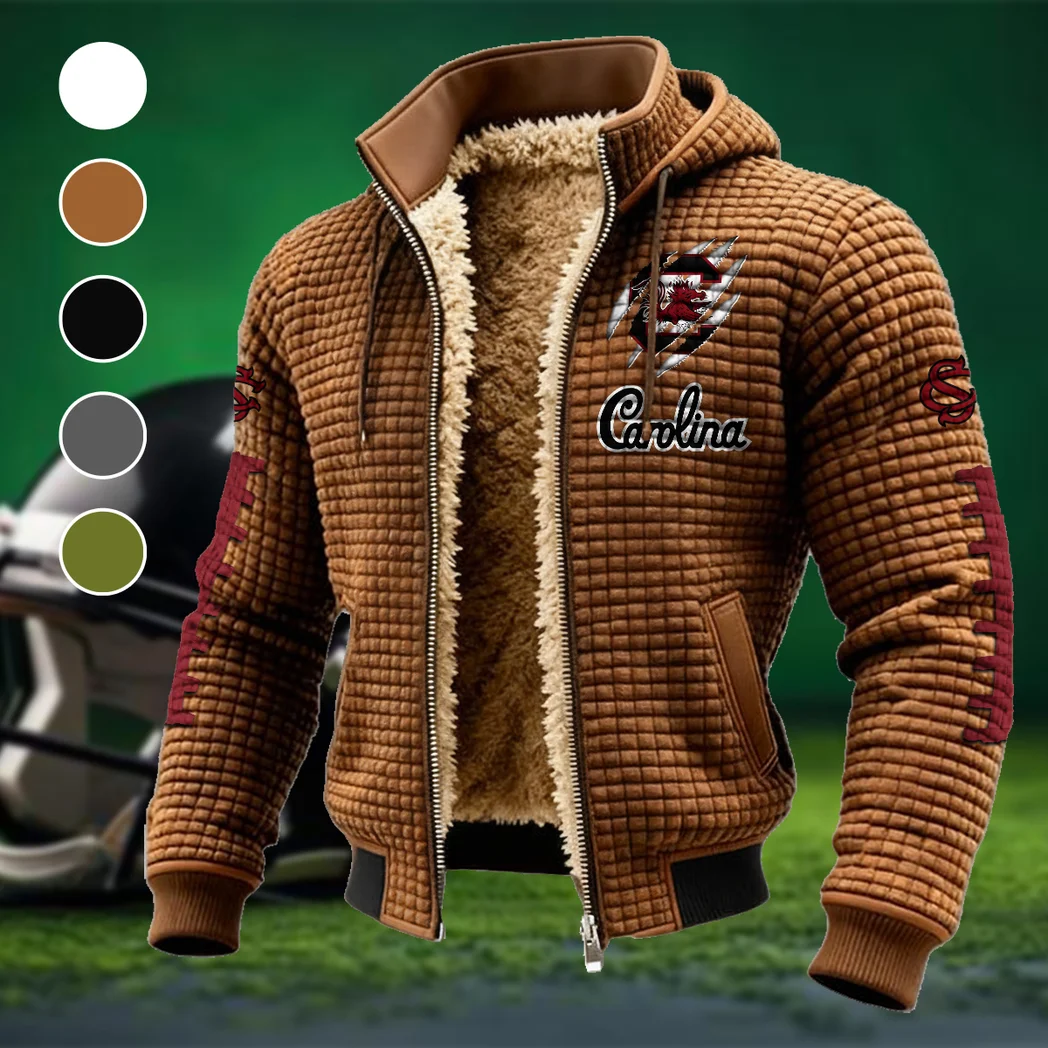 The Carolina Force Fleece-Lined Hooded Jacket, Modern Athletic Hybrid Parka HVN1445SC - brown