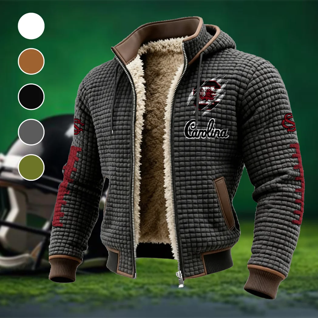 The Carolina Force Fleece-Lined Hooded Jacket, Modern Athletic Hybrid Parka HVN1445SC - Grey