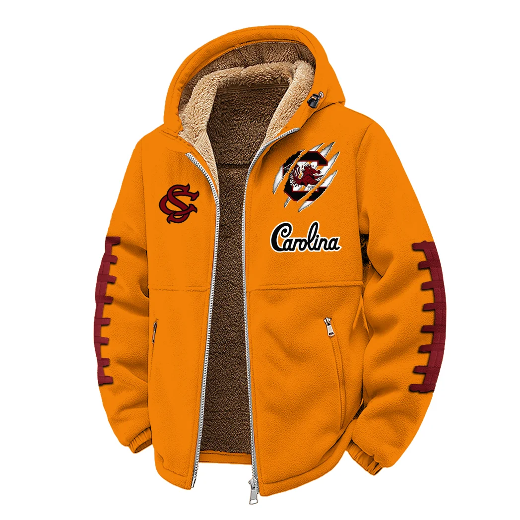 The Carolina Force Winter Fleece Jacket, Thermal Winter Fleece HVN1445SC - Orange - Image 2