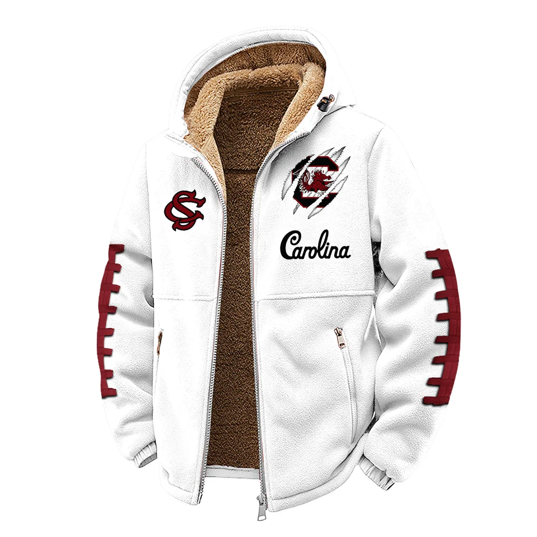The Carolina Force Winter Fleece Jacket, Thermal Winter Fleece HVN1445SC - White - Image 2