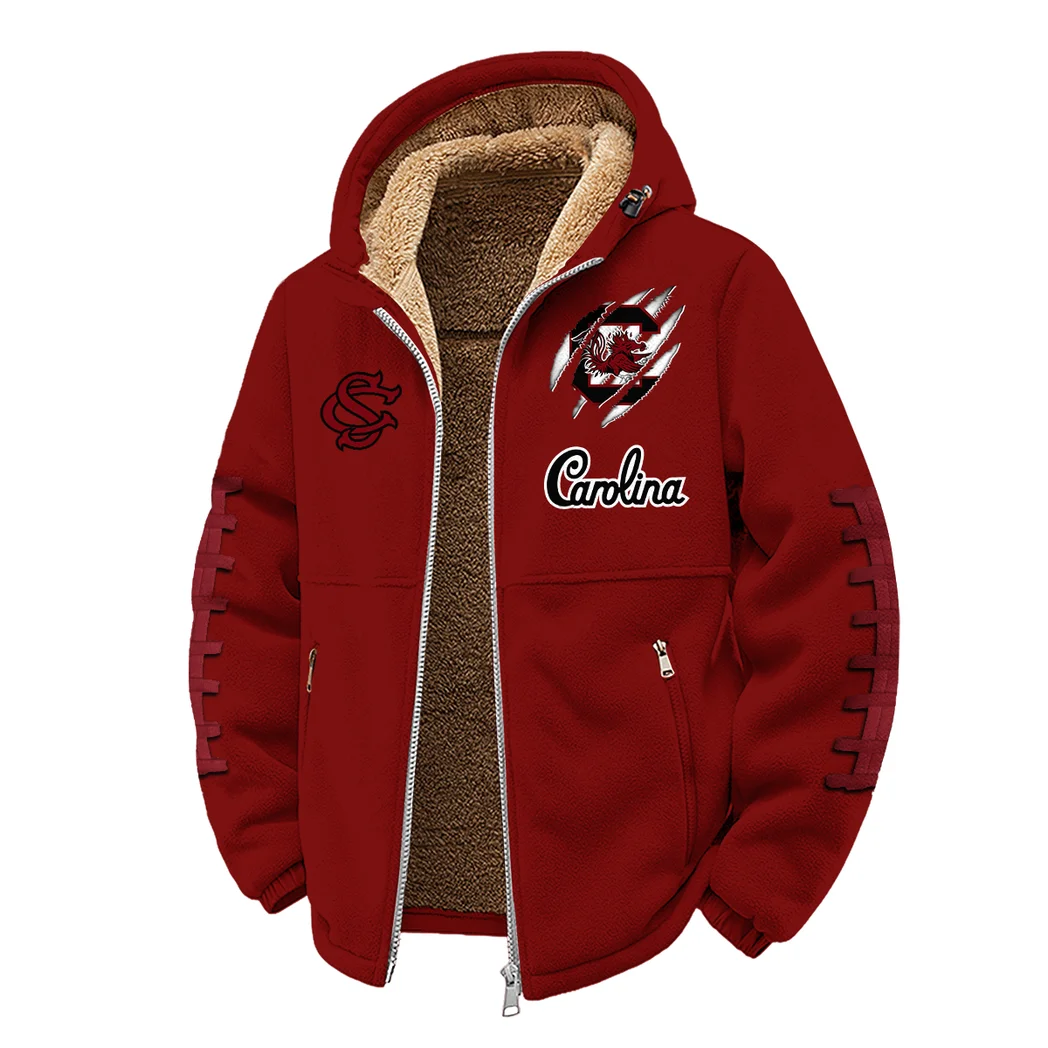 The Carolina Force Winter Fleece Jacket, Thermal Winter Fleece HVN1445SC - Wine - Image 2