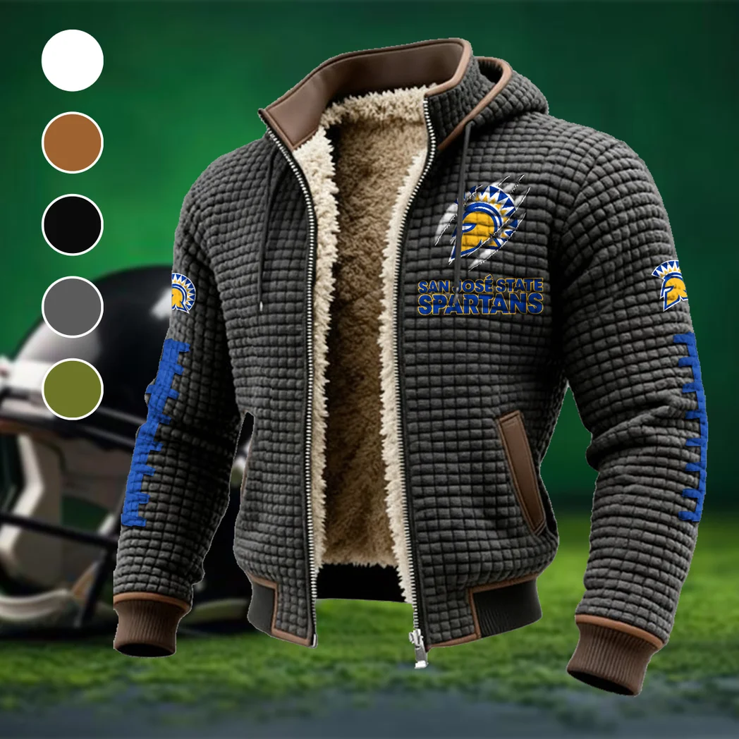 The Spartan Nation Fleece-Lined Hooded Jacket, Endurance Sport Thermal Hoody HVN1445SJ - Grey