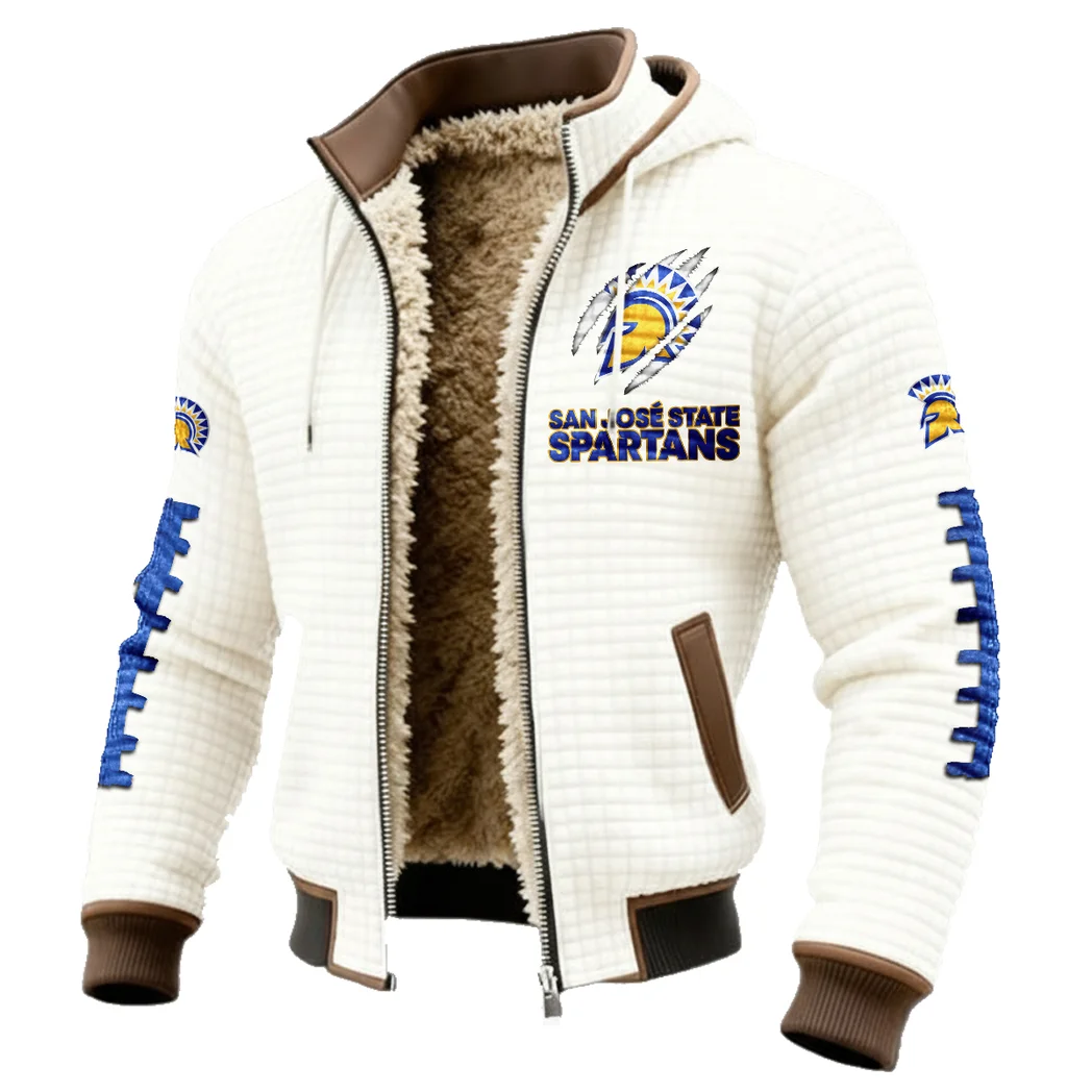 The Spartan Nation Fleece-Lined Hooded Jacket, Endurance Sport Thermal Hoody HVN1445SJ - White - Image 2