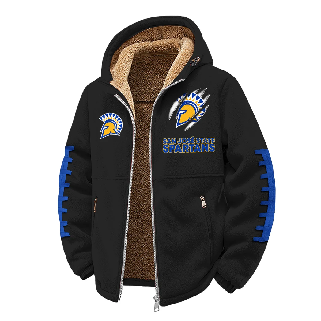 The Spartan Nation Winter Fleece Jacket, Arctic Expedition Fleece HVN1445SJ - Black - Image 2