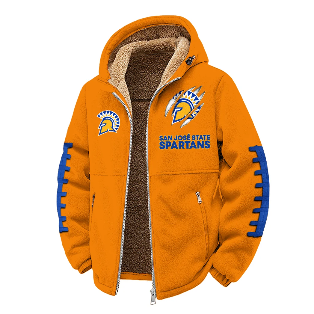 The Spartan Nation Winter Fleece Jacket, Arctic Expedition Fleece HVN1445SJ - Orange - Image 2