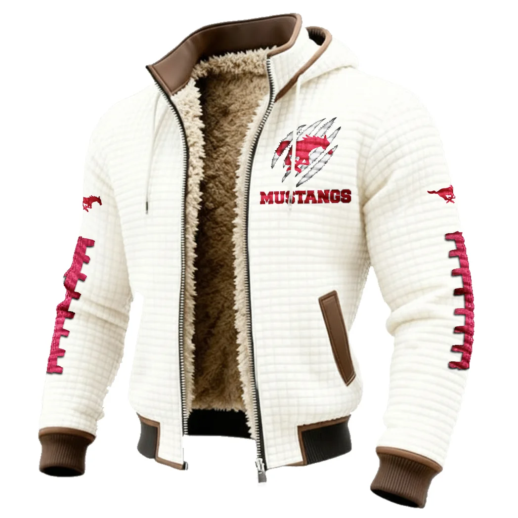 The Mustangs Fleece-Lined Hooded Jacket, Dynamic Training Hooded Shell HVN1445SM - White - Image 2