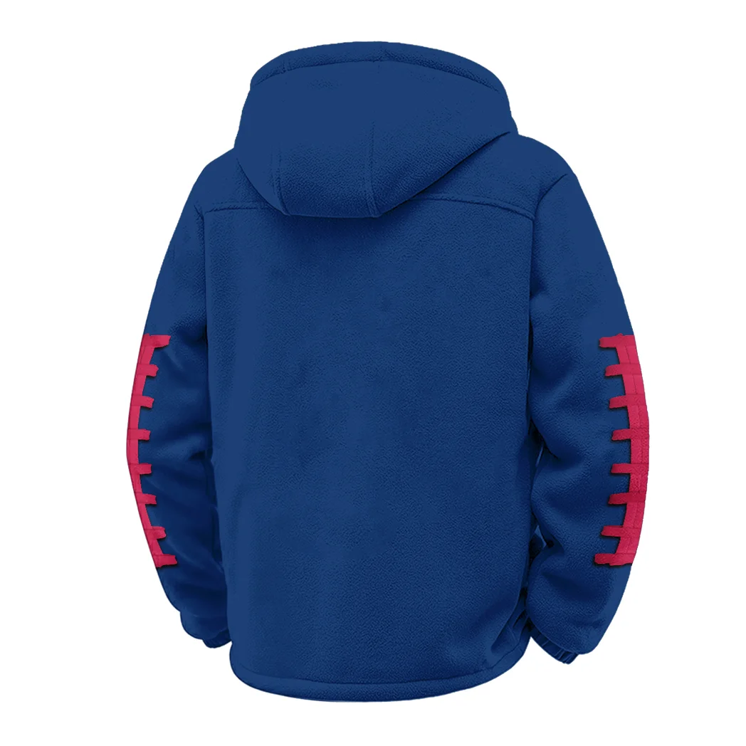 The Mustangs Winter Fleece Jacket, Extreme Cold Fleece Coat HVN1445SM - Navy - Image 3