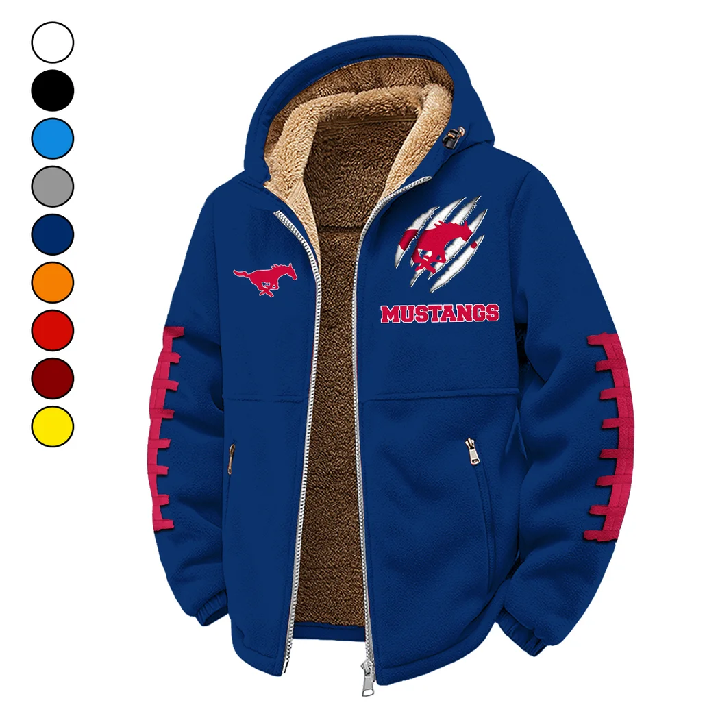 The Mustangs Winter Fleece Jacket, Extreme Cold Fleece Coat HVN1445SM - Navy