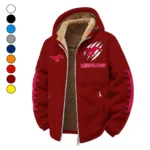 The Mustangs Winter Fleece Jacket, Extreme Cold Fleece Coat HVN1445SM - Wine