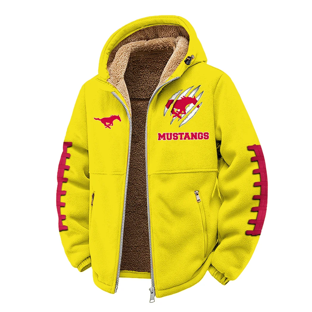 The Mustangs Winter Fleece Jacket, Extreme Cold Fleece Coat HVN1445SM - Yellow - Image 2