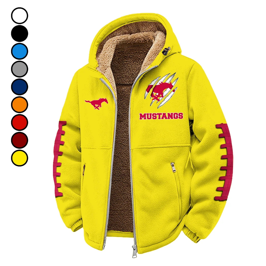 The Mustangs Winter Fleece Jacket, Extreme Cold Fleece Coat HVN1445SM - Yellow
