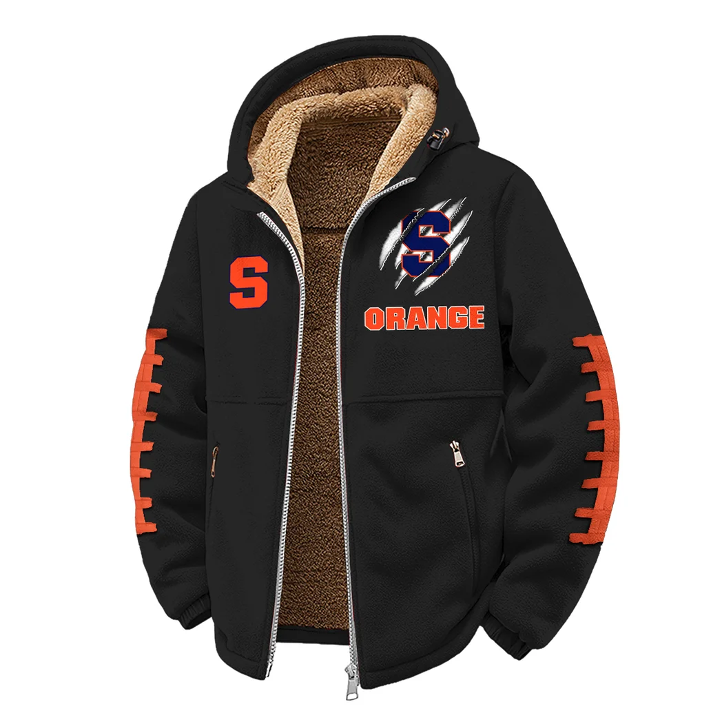 The Syracuse Spirit Winter Fleece Jacket, Insulated Sport Hoody HVN1445SO - Black - Image 2