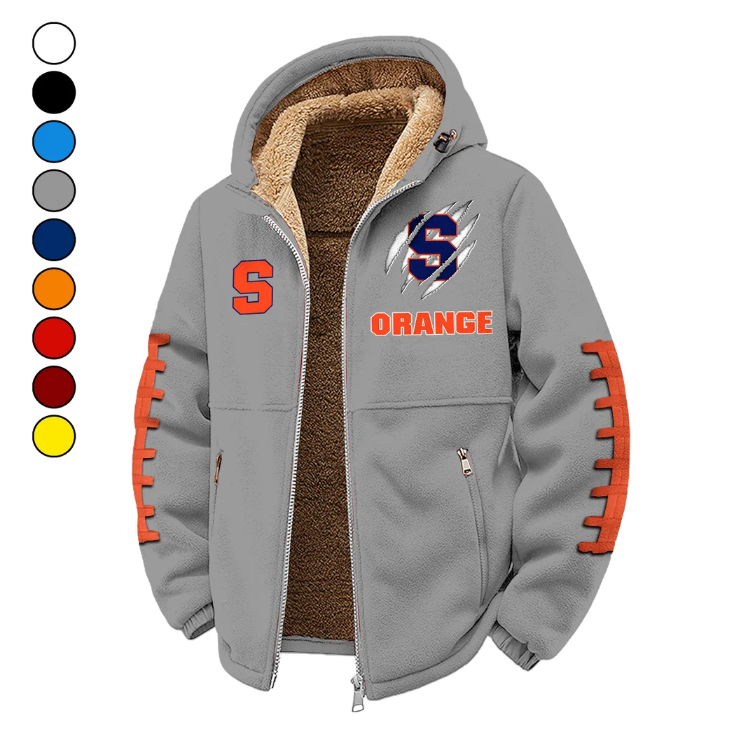 The Syracuse Spirit Winter Fleece Jacket, Insulated Sport Hoody HVN1445SO - Grey