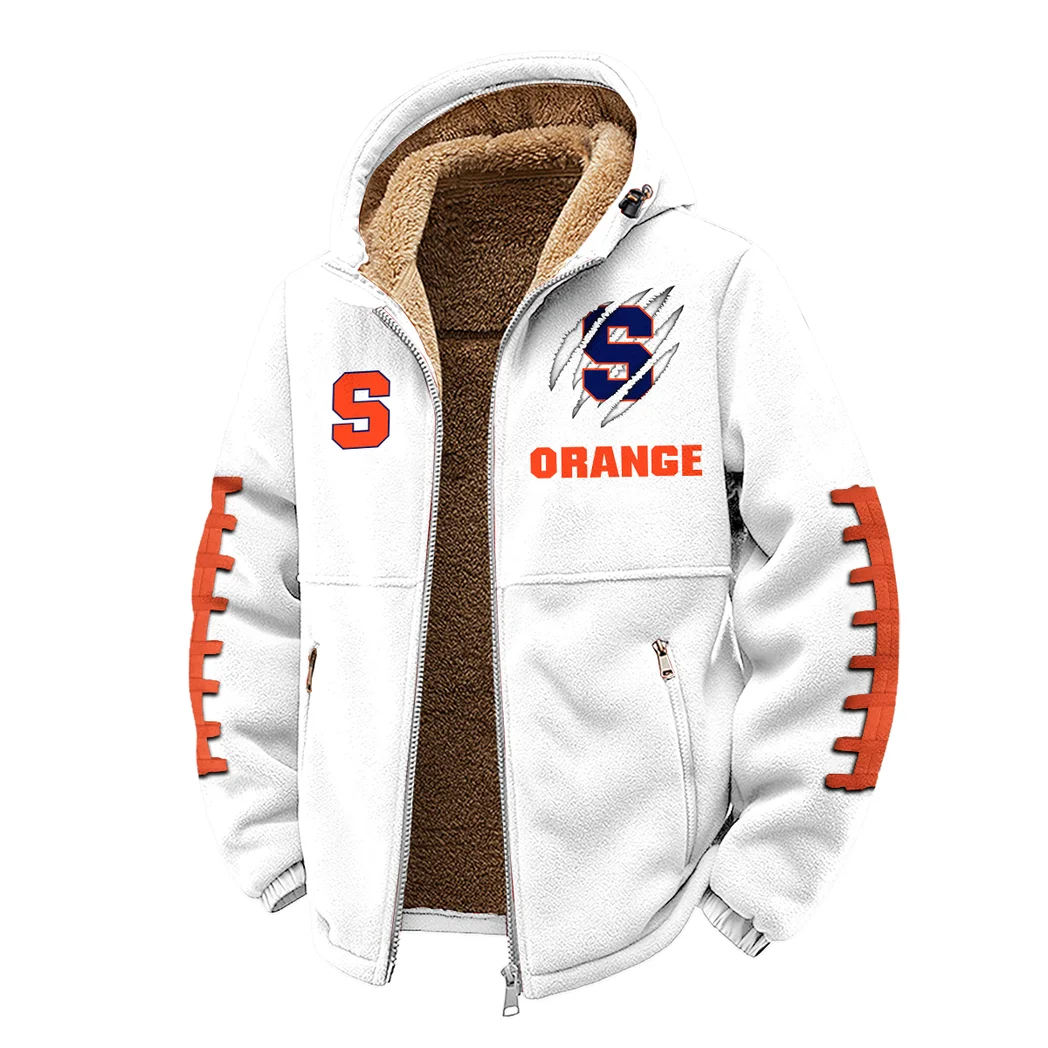 The Syracuse Spirit Winter Fleece Jacket, Insulated Sport Hoody HVN1445SO - White - Image 2