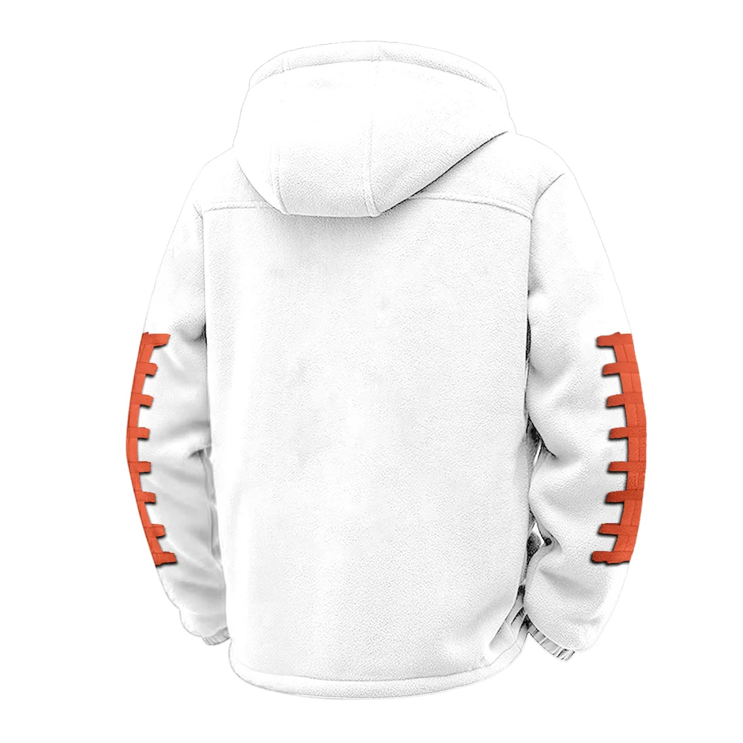The Syracuse Spirit Winter Fleece Jacket, Insulated Sport Hoody HVN1445SO - White - Image 3
