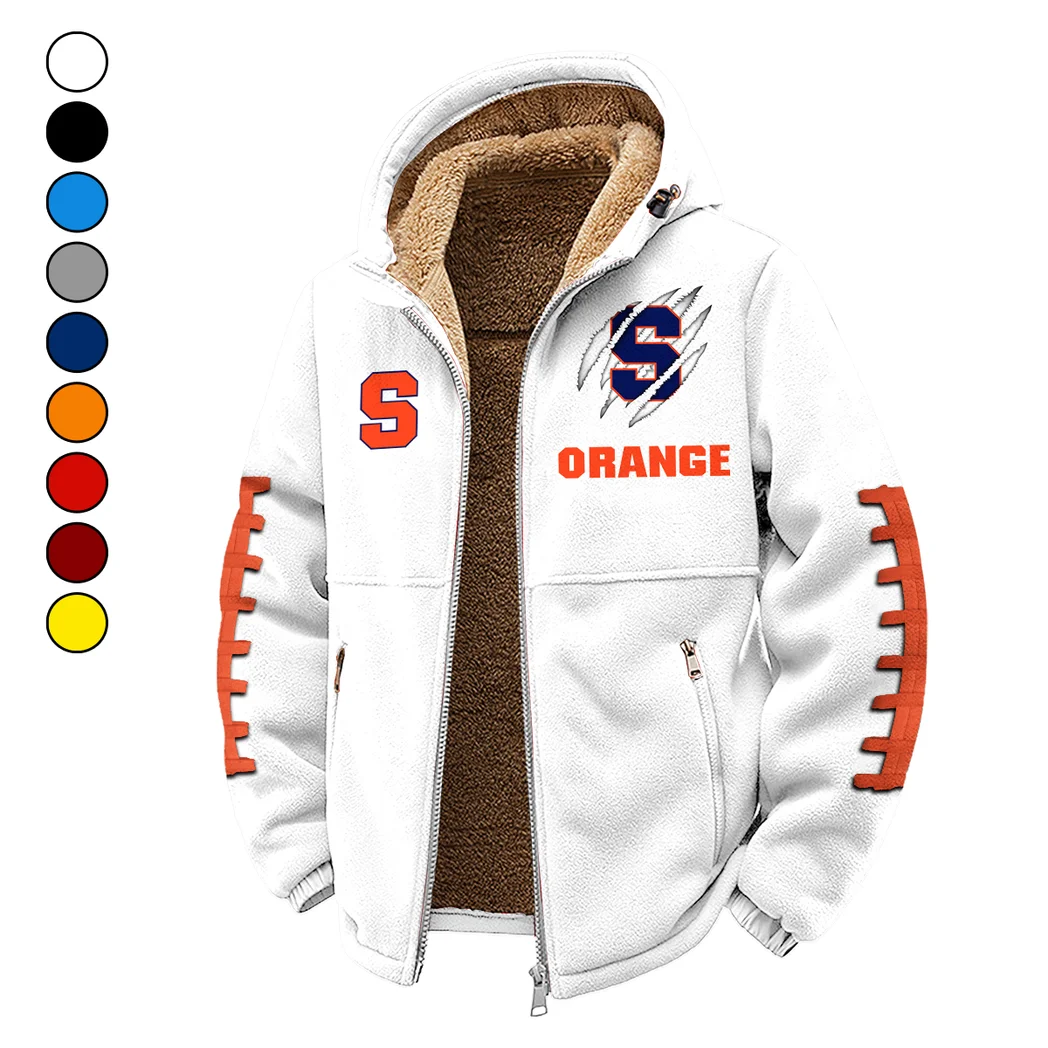 The Syracuse Spirit Winter Fleece Jacket, Insulated Sport Hoody HVN1445SO - White