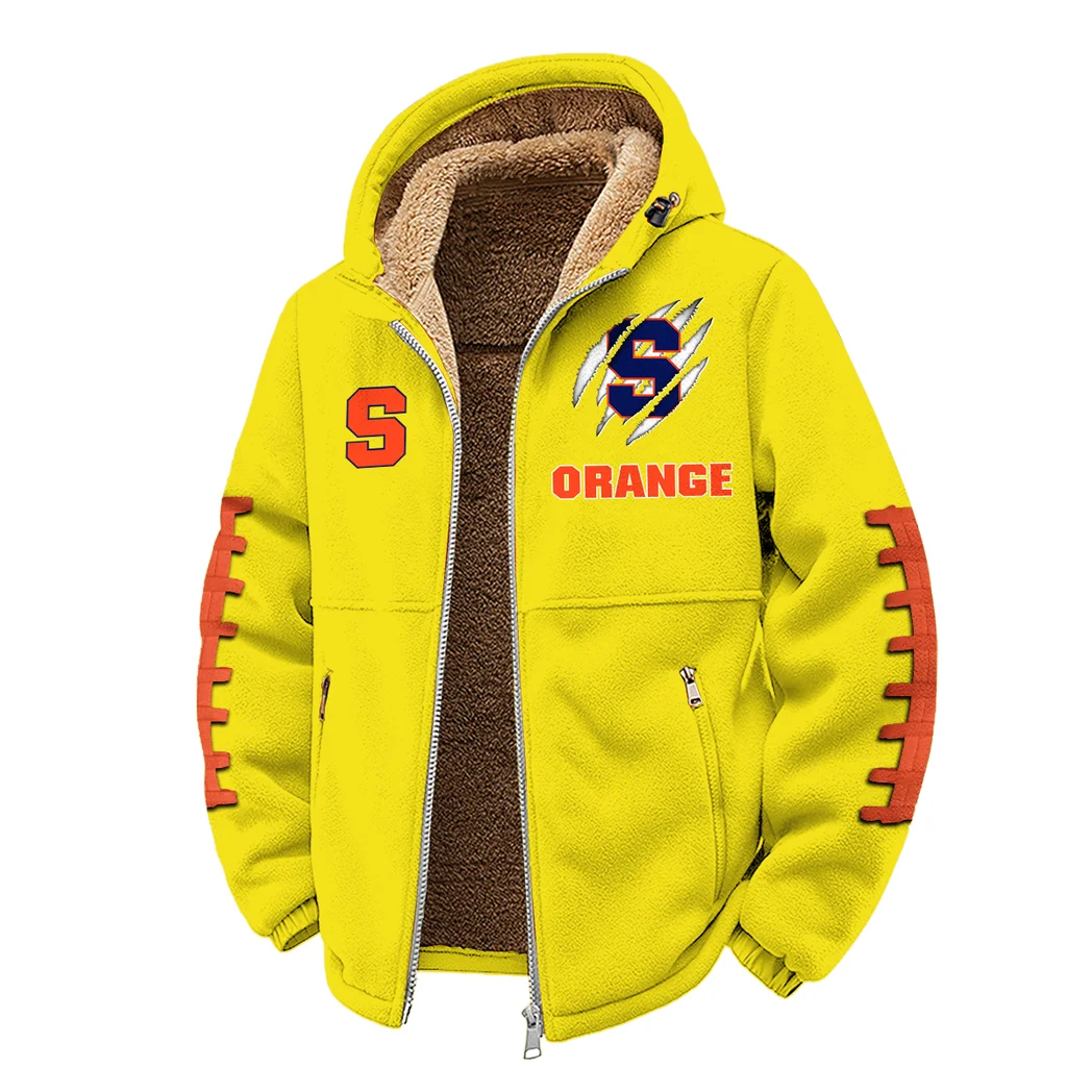 The Syracuse Spirit Winter Fleece Jacket, Insulated Sport Hoody HVN1445SO - Yellow - Image 2