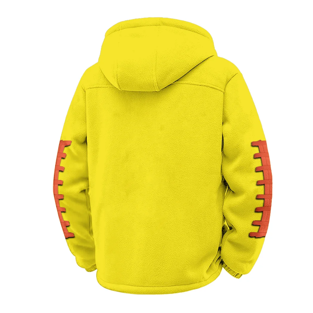 The Syracuse Spirit Winter Fleece Jacket, Insulated Sport Hoody HVN1445SO - Yellow - Image 3