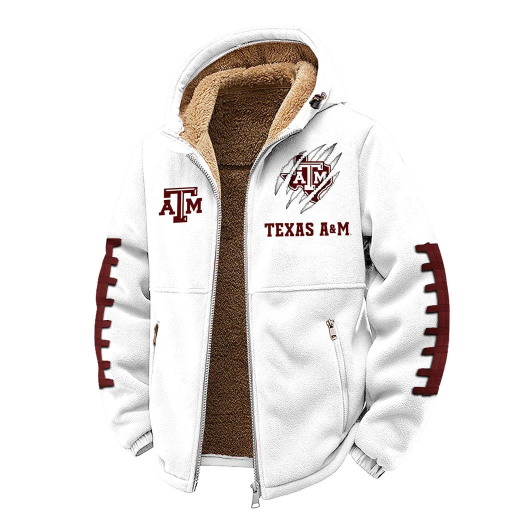The A&M Spirit Winter Fleece Jacket, Sub-Zero Fleece Jacket HVN1445TA - White - Image 2