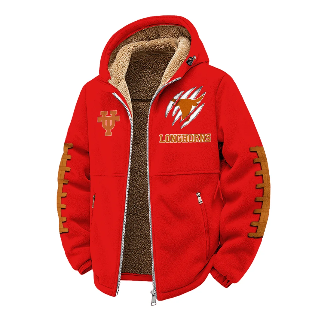 The Longhorn Power Winter Fleece Jacket, Essential Winter Warmth HVN1445TL - red - Image 2